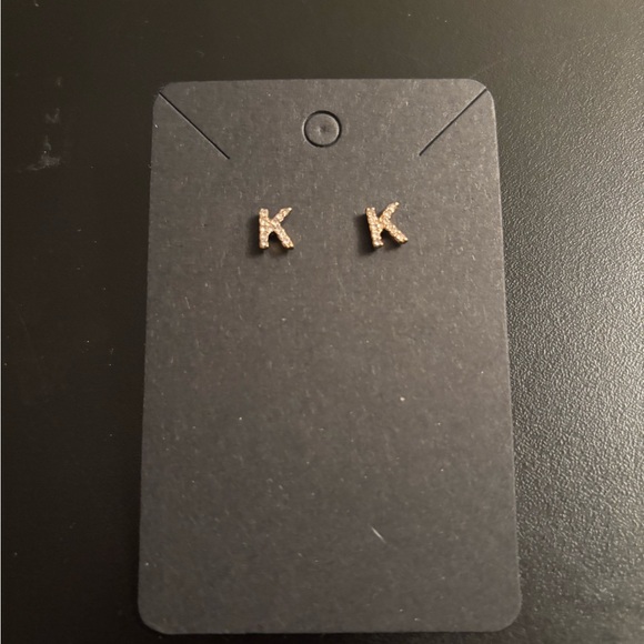 Claire's Jewelry - Claire's Gold 'K' Stud Earrings